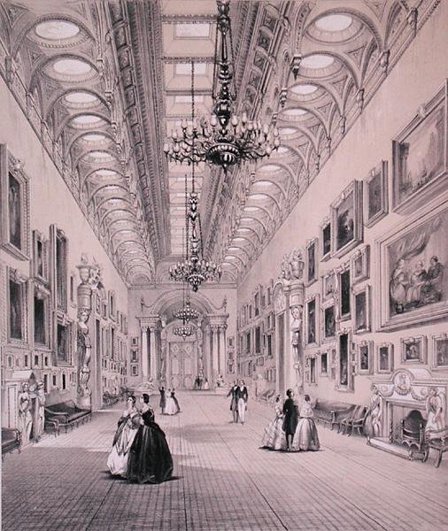 The Picture Gallery, Buckingham Palace, metszett C. Graf, 1880 körül (litho) alkotó: Charlotte (after) Campbell