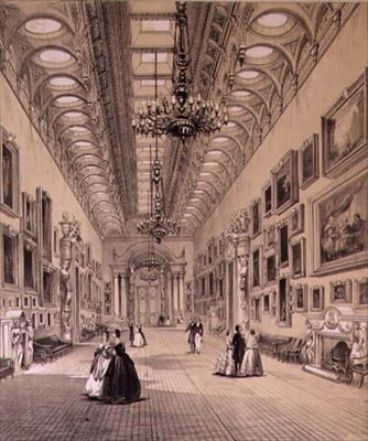 A Buckingham-palota képtára, 1880 körül (litográfia) alkotó: Charlotte Campbell