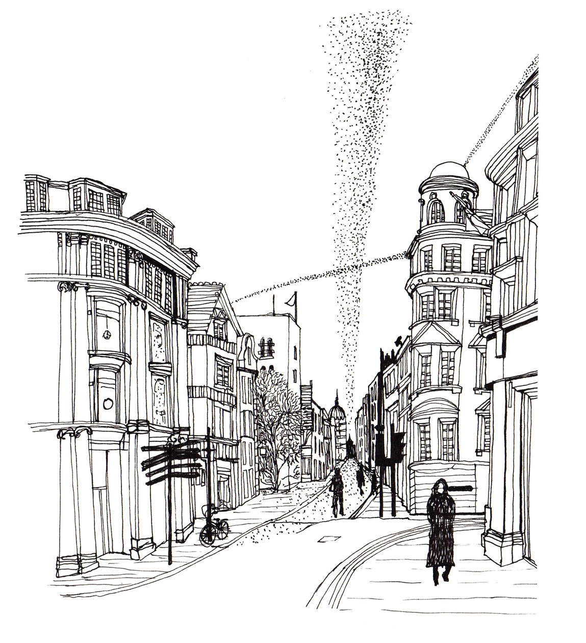 Cornmarket Street, 2019 (toll és tinta) alkotó: Charlotte Orr