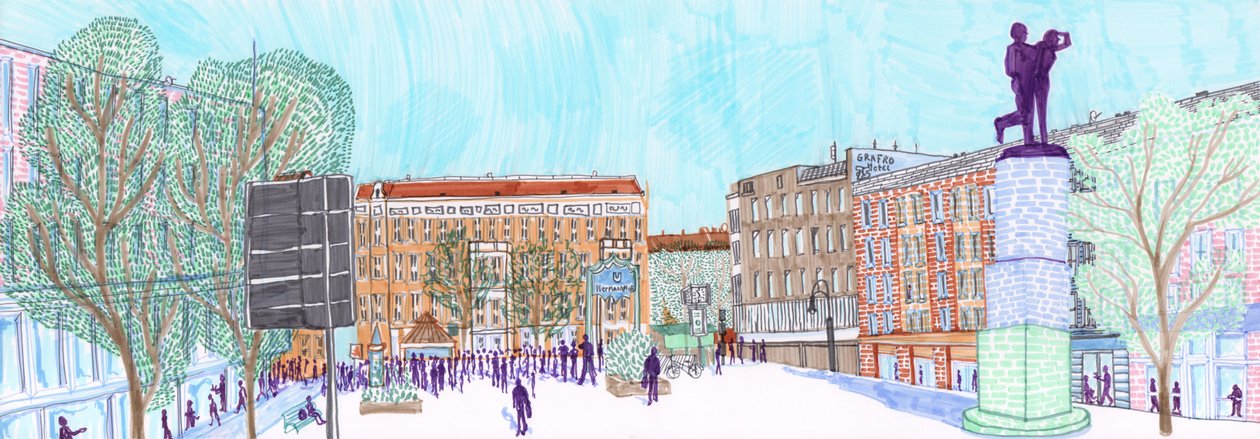Hermannplatz, 2017 (ecset tollak) alkotó: Charlotte Orr