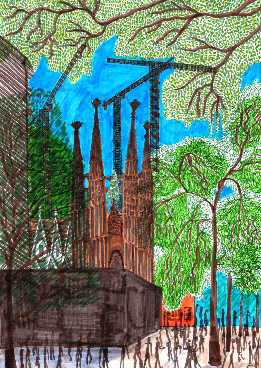 Sagrada Familia, 2017 (ecset tollak) alkotó: Charlotte Orr