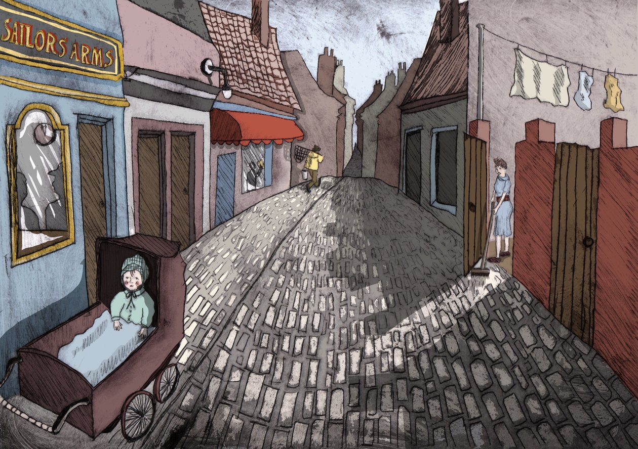 Under Milk Wood, 2013 (szárazpontos maratással és digitálisan) alkotó: Charlotte Orr