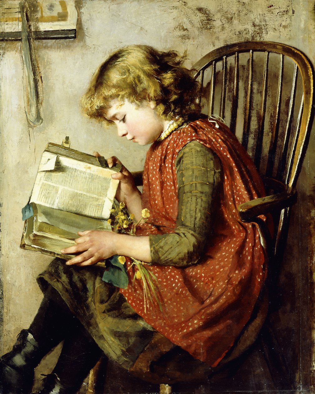 Egy fiatal lány olvas, 1890 alkotó: Charlotte Weeks