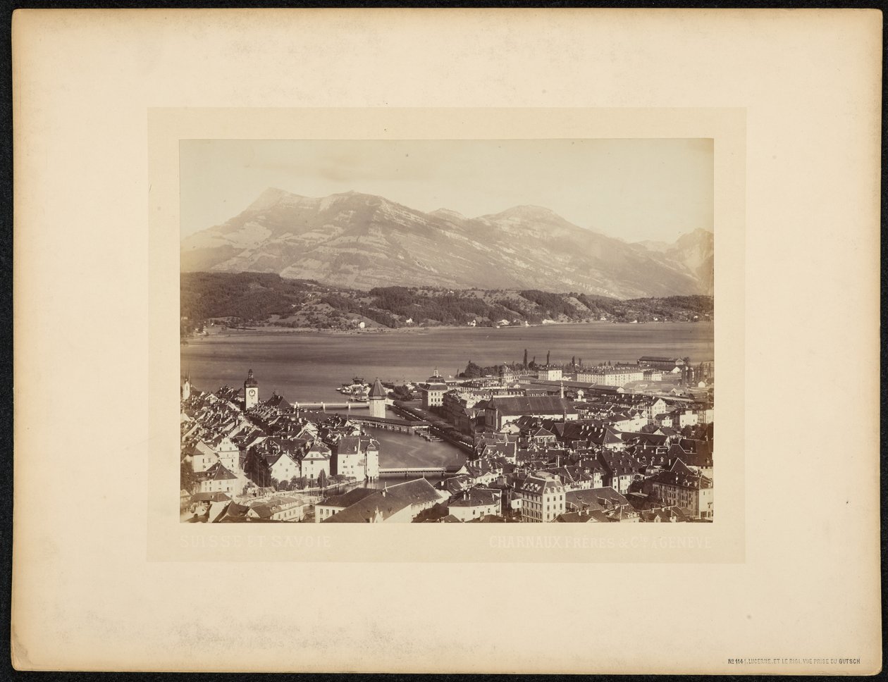 Lucerene és a Rigi, kilátás a Gutschról alkotó: Charnaux Frères and Cie.