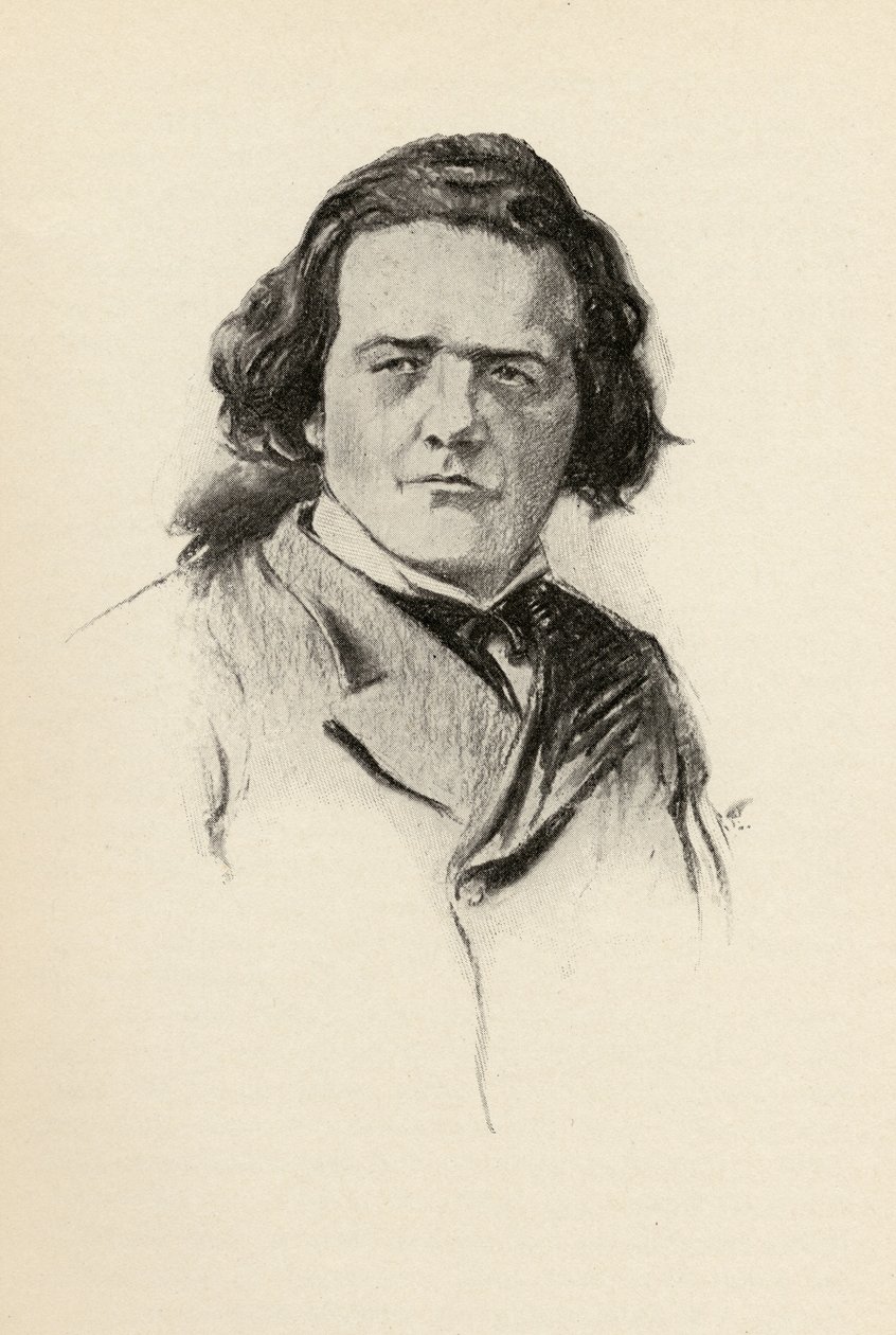 Anton Rubenstein (1830-94) illusztrációja Olin Downes „A zene csábítása” című művéből, 1922 alkotó: Chase Emerson