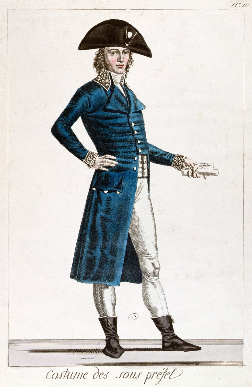 Egy alprefektus jelmeze a franciaországi első köztársaság konzulátusa idején (1799-1804), 1800 körül alkotó: Chataignier