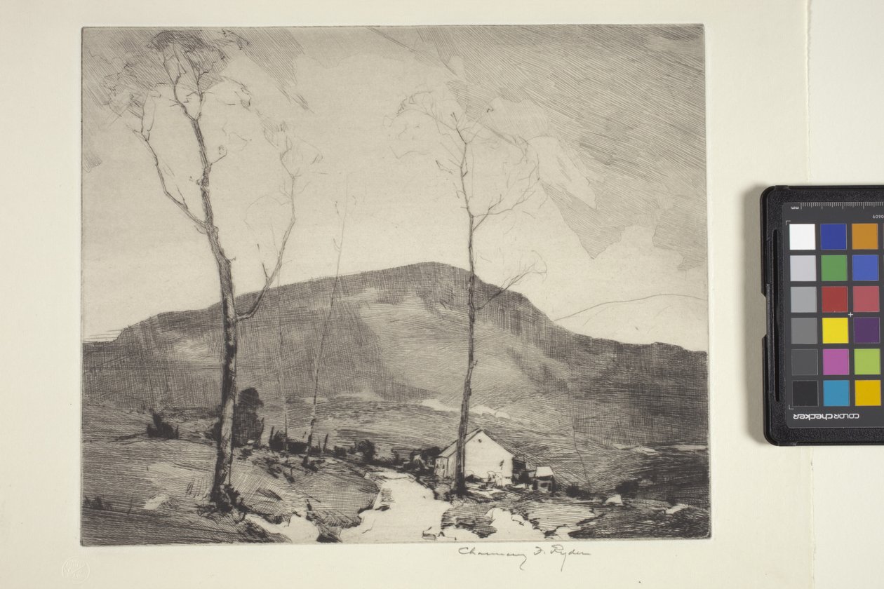 Ház a dombokban (tinta) alkotó: Chauncey Foster Ryder
