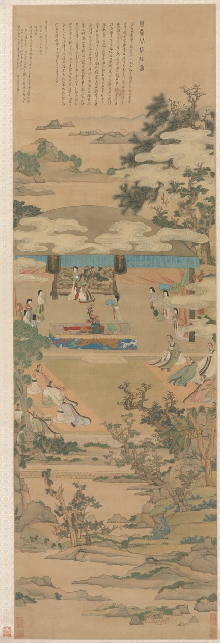 Lady Xuanwen oktatást ad Zhou rítusairól, 1638. alkotó: Chen Hongshou