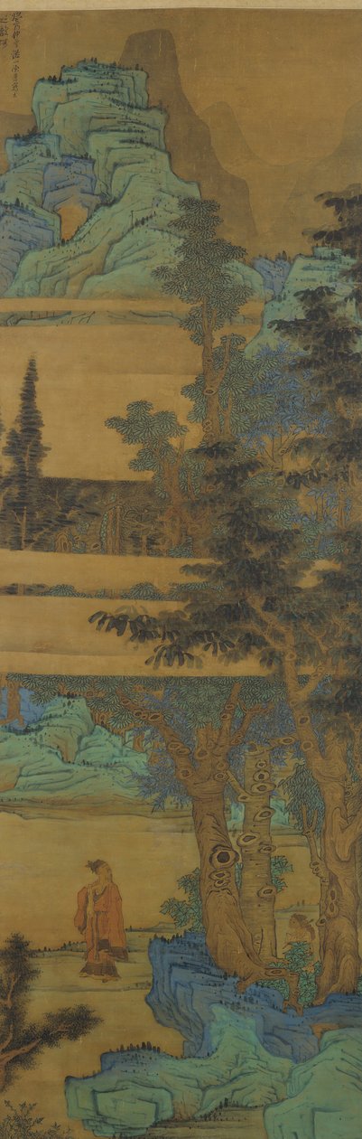 Táj kék-zöld módra, 1633-ban. alkotó: Chen Hongshou