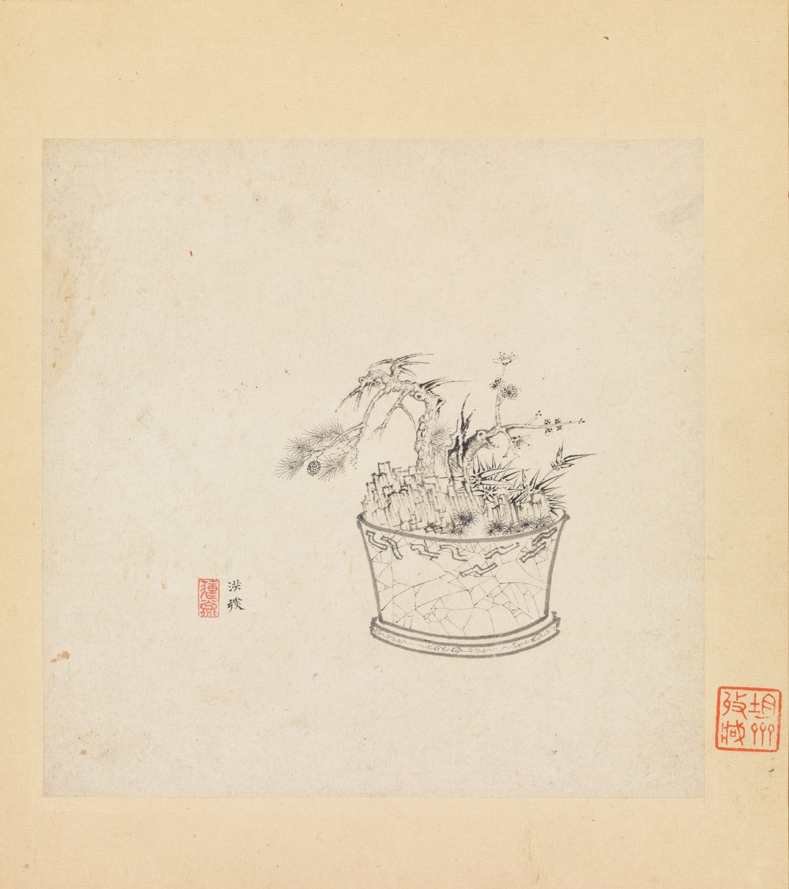 Vegyes tanulmányok, egy levél 1619-ből. alkotó: Chen Hongshou
