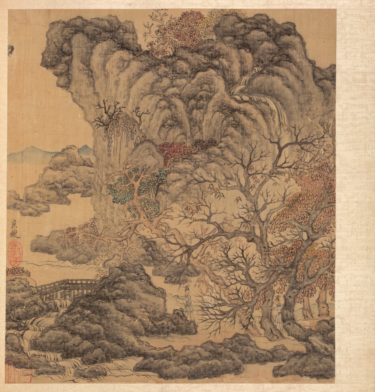 Festmények ókori mesterek után: Utazók őszi tájon, 1598-1652. alkotó: Chen Hongshou