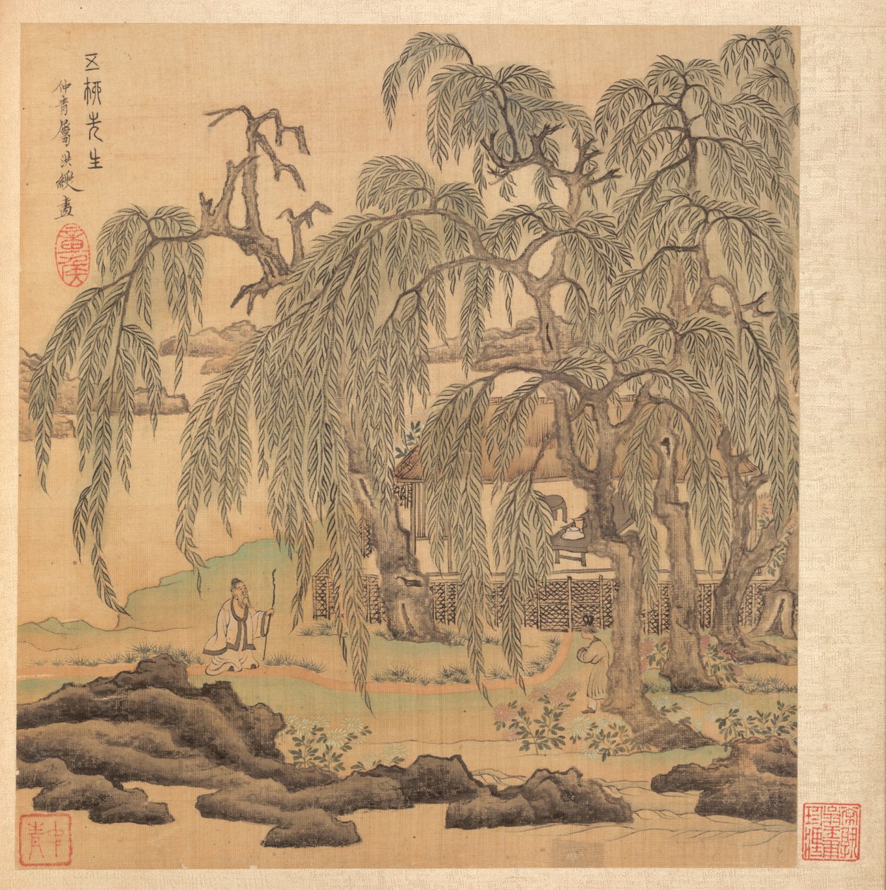 Festmények az ókori mesterekről: Mr. Five Willows (Wuliu), Tao Yuanming alkotó: Chen Hongshou