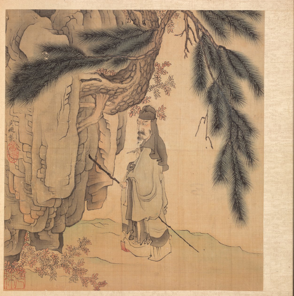 Festmények ókori mesterek után: Tudós bottal és ecsettel, 1598-1652. alkotó: Chen Hongshou