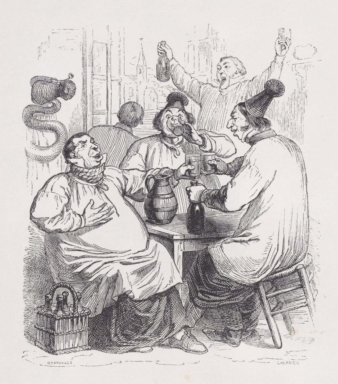 A plébánia énekesei Béranger teljes műveiből, 1836. alkotó: Cherrier