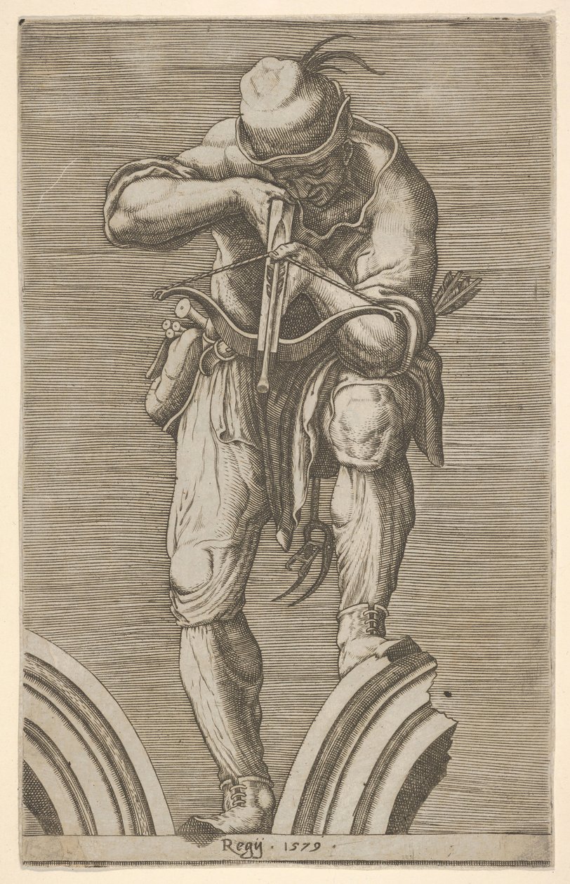 Egy ember számszeríjjal lő, 1579. alkotó: Cherubino Alberti