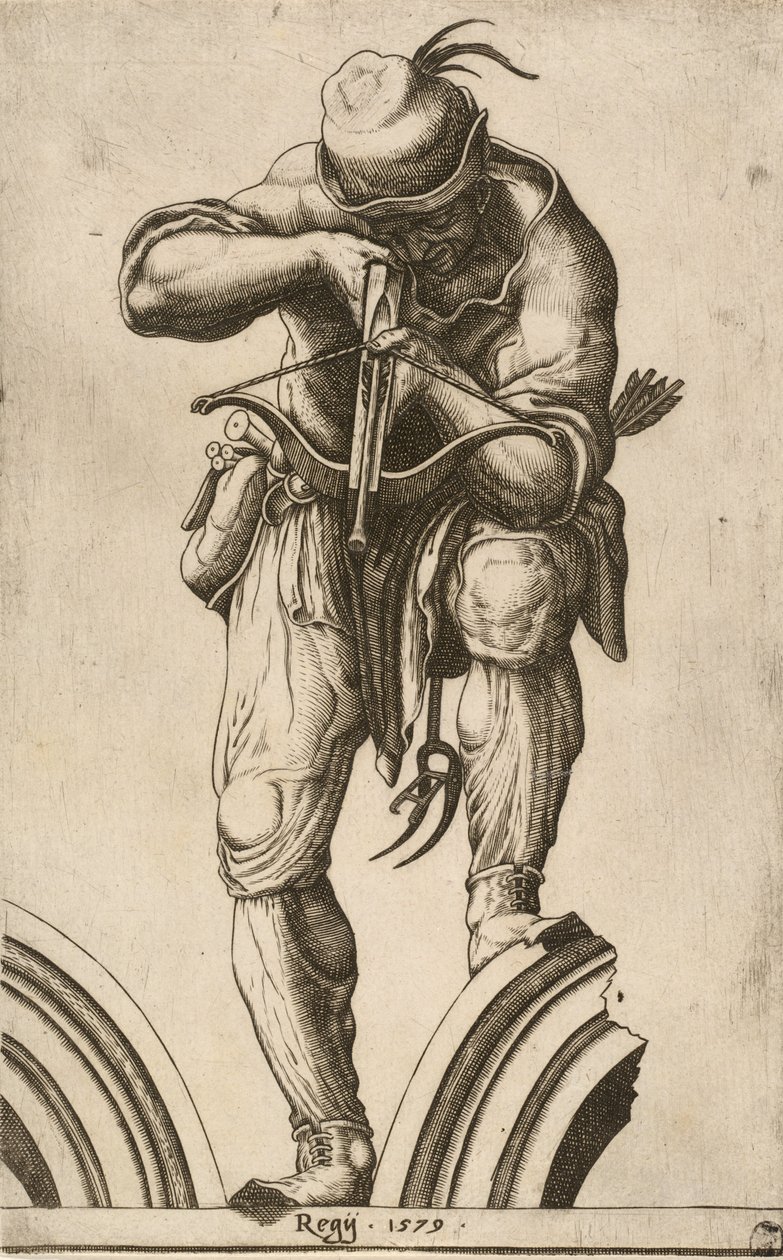 Egy íjász számszeríjjal lő, 1579. alkotó: Cherubino Alberti