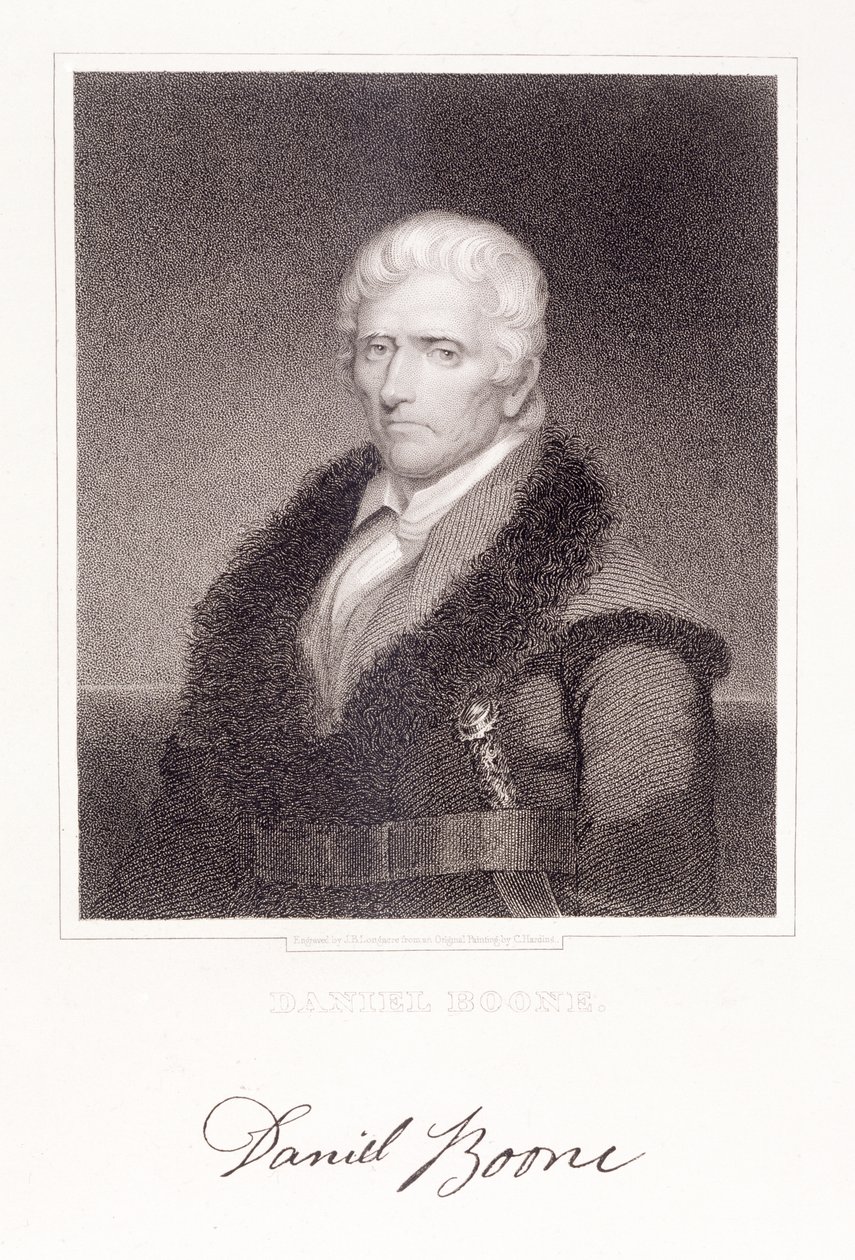 Daniel Boone (1736-1813), metszett: James Barton Longacre (1794-1869) alkotó: Chester Harding