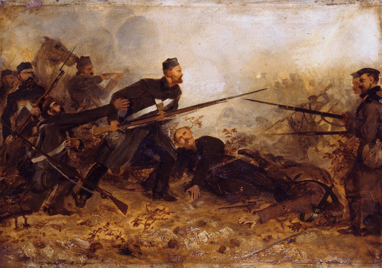 John McDermond közlegény (1832-68) az inkerman-i csatában 1854. november 5-én, 1860 körül. alkotó: Chevalier Louis William Desanges