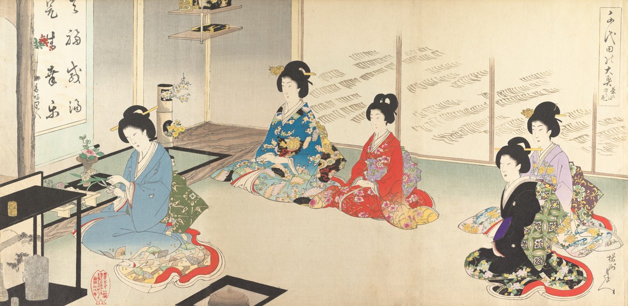 Chiyoda Belső Palota: No.20 Virágkötészeti Turn..., 1895. augusztus. alkotó: Chikanobu Yoshu