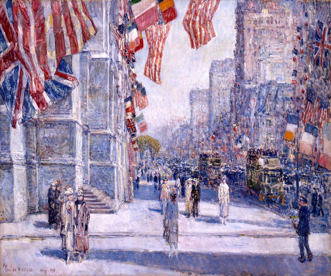 Kora reggel a sugárúton 1917 májusában alkotó: Childe Hassam