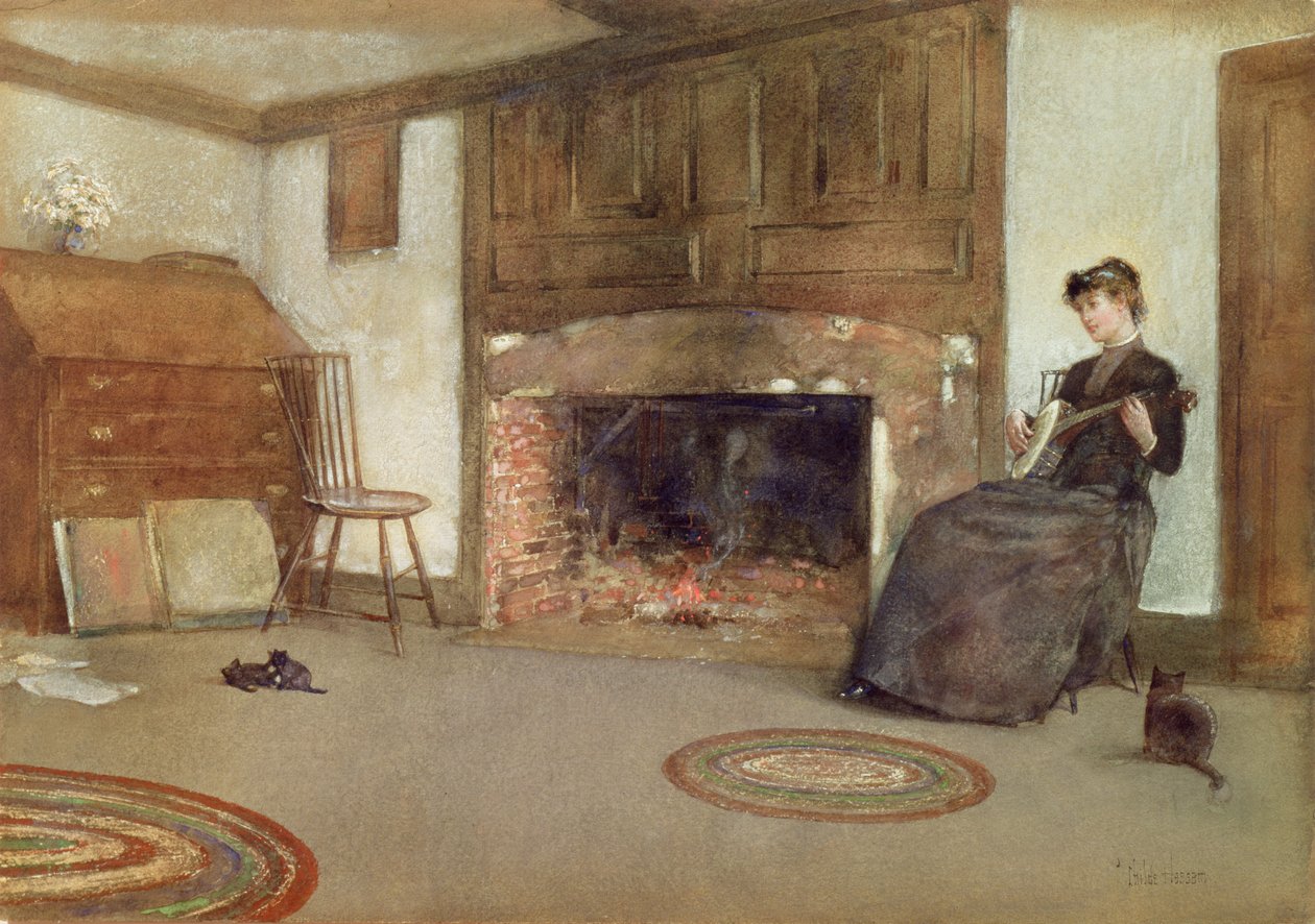 Ismerős dallam, 1880 körül (akvarell, papír) alkotó: Childe Frederick Hassam