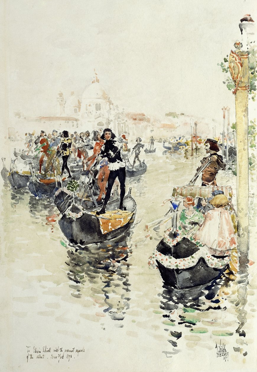Velencei Regatta alkotó: Childe Frederick Hassam
