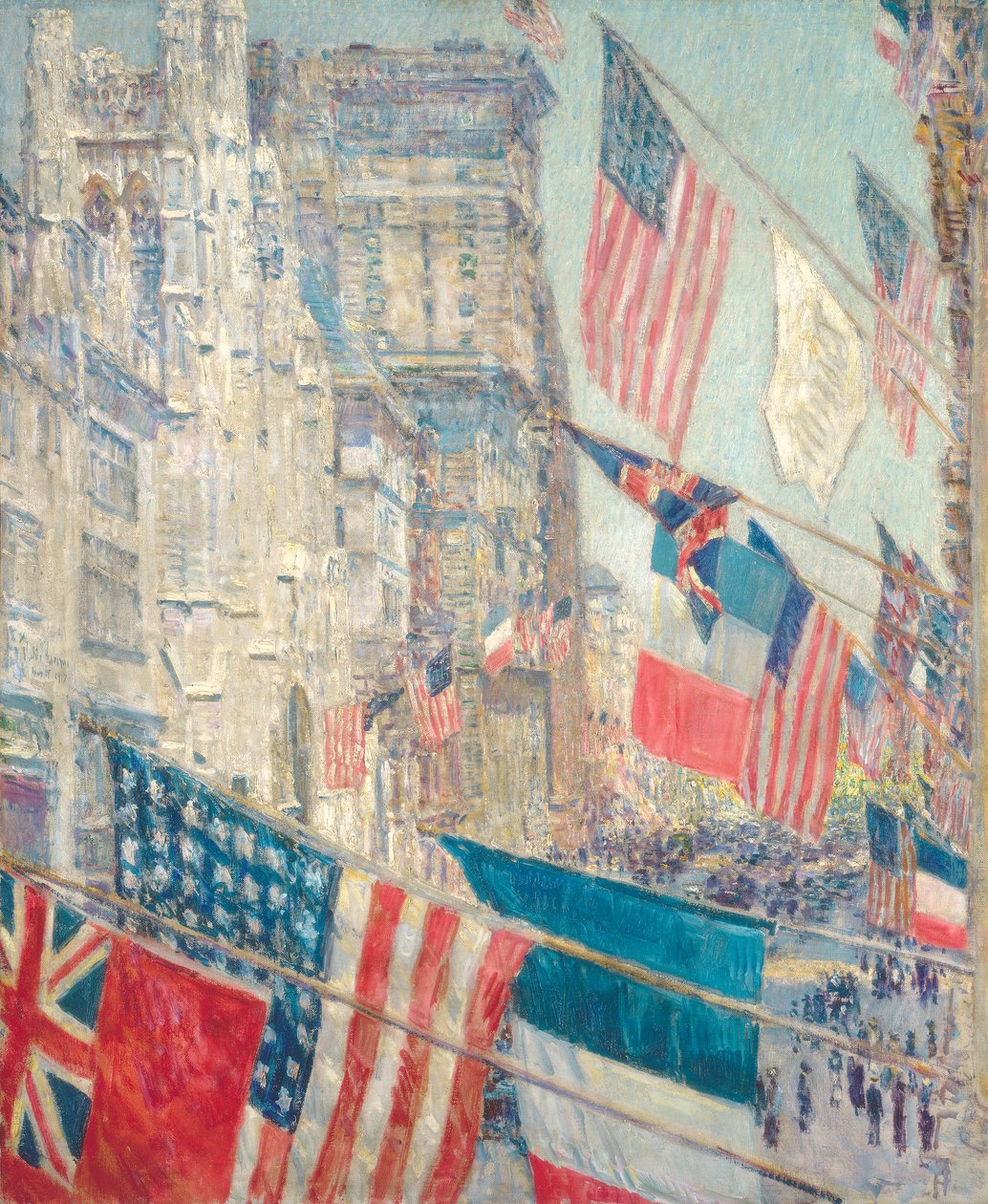 Szövetségesek napja, 1917. május (olaj, vászon) alkotó: Childe Frederick Hassam
