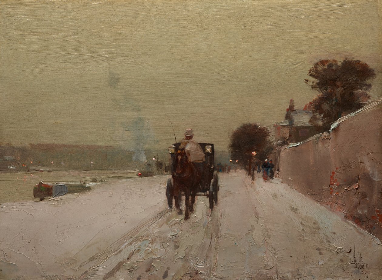 A Szajna mentén, tél alkotó: Childe Frederick Hassam
