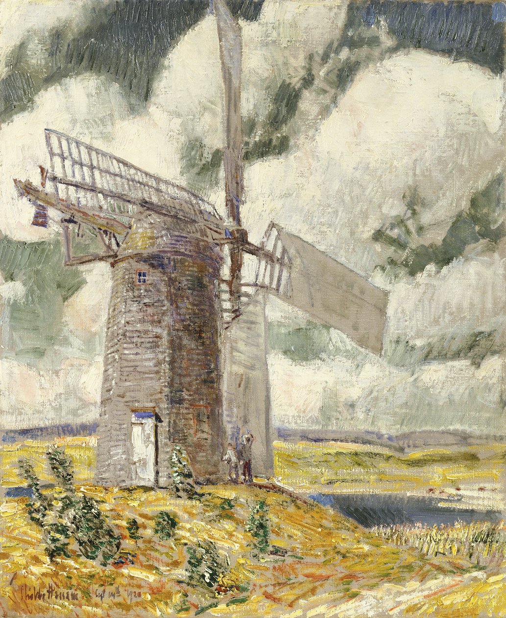 Hajlító vitorla a régi malmon alkotó: Childe Frederick Hassam