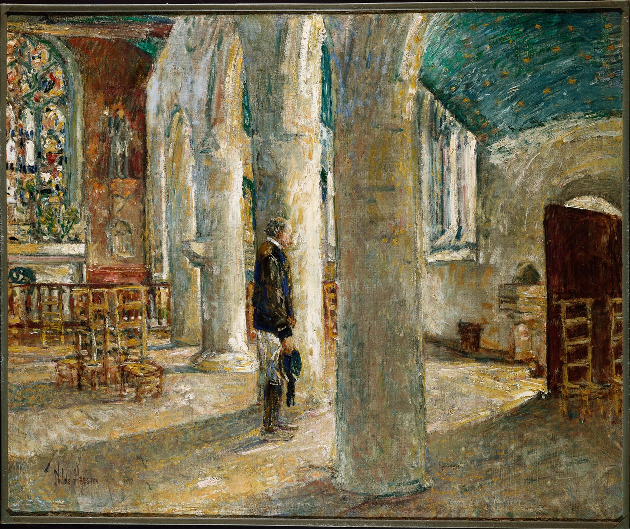 Templombelső, Bretagne alkotó: Childe Frederick Hassam