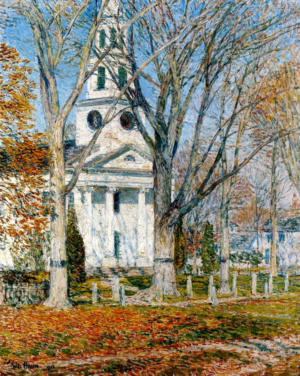 Templom Old Lyme-ban alkotó: Childe Frederick Hassam