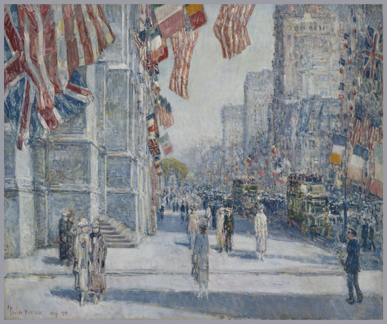 Kora reggel az Avenue-n 1917 májusában alkotó: Childe Frederick Hassam