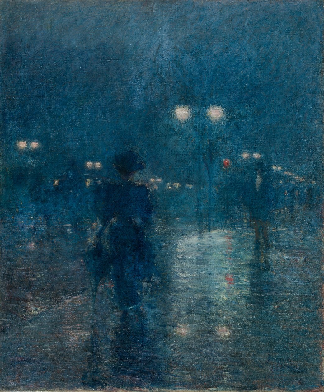 Fifth Avenue Nocturne, 1895 körül (olaj, vászon) alkotó: Childe Frederick Hassam