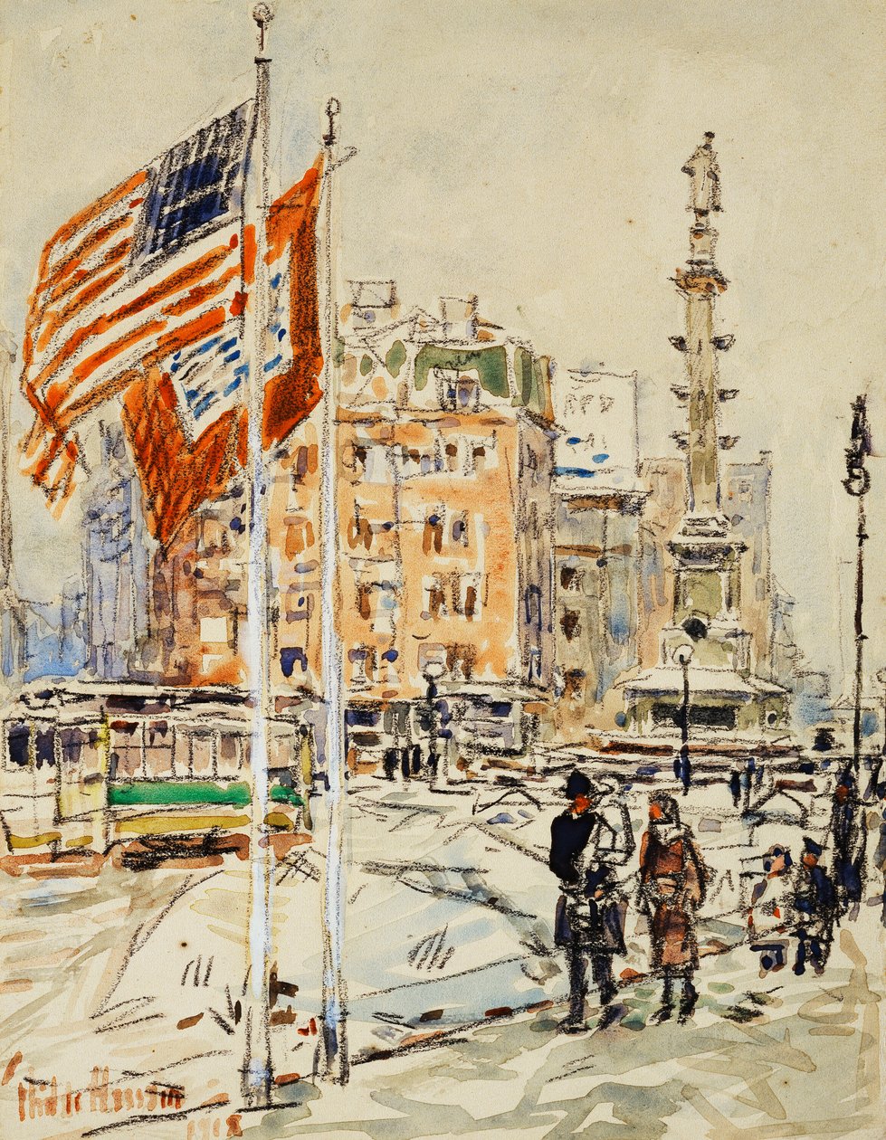Zászlók, Kolumbusz-kör alkotó: Childe Frederick Hassam