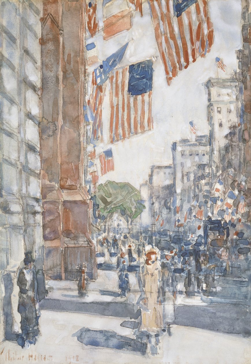 Flags, Fifth Avenue alkotó: Childe Frederick Hassam