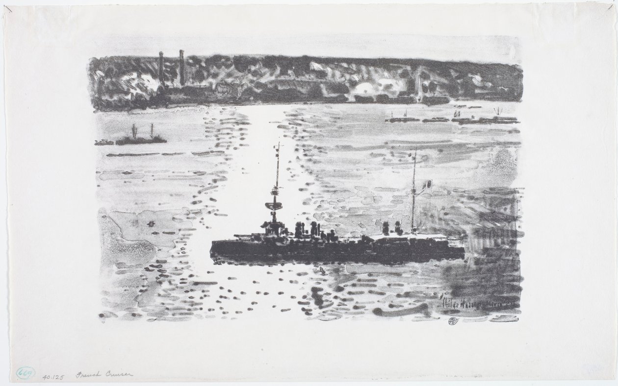 francia cirkáló (litho) alkotó: Childe Frederick Hassam