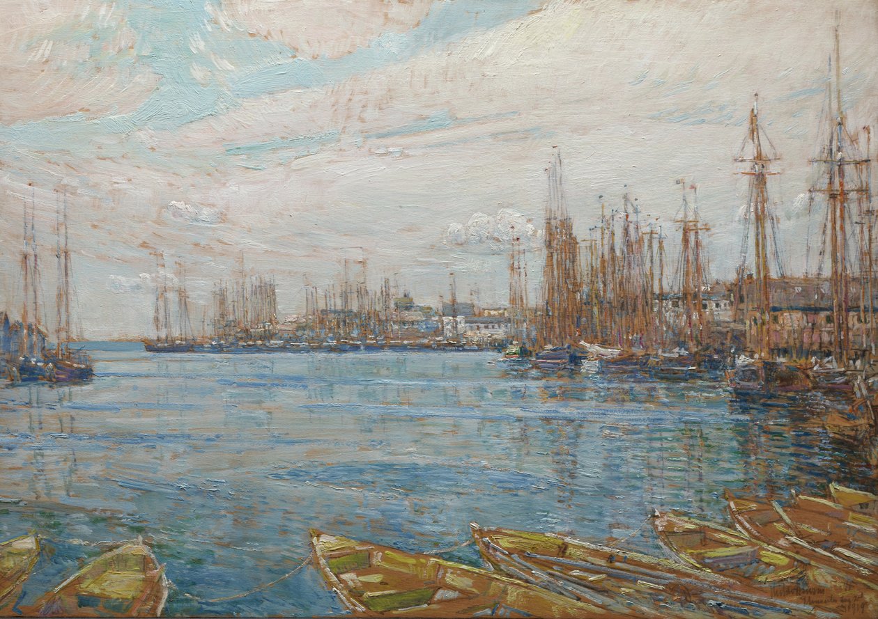 Ezerárboc kikötője alkotó: Childe Frederick Hassam