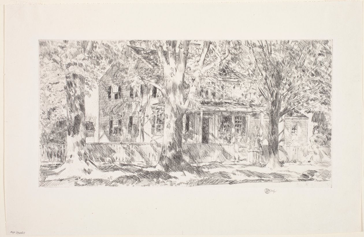 Ház a Main Streeten, East Hamptonban alkotó: Childe Frederick Hassam