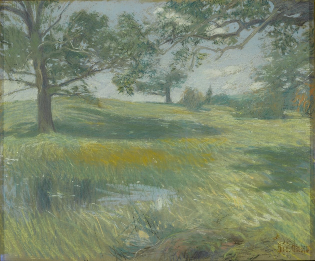 Meadows, 1900-1910 körül (pasztell, vászon) alkotó: Childe Frederick Hassam