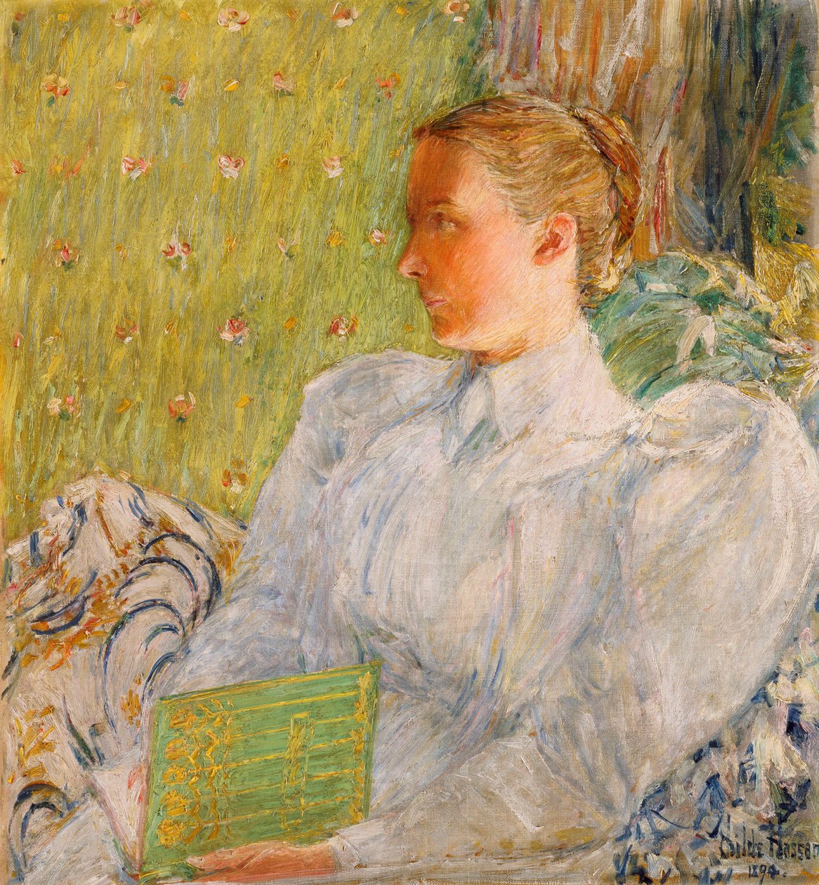 Edith Blaney portréja (Mrs. Dwight Blaney) 1894 (olaj, vászon) alkotó: Childe Frederick Hassam