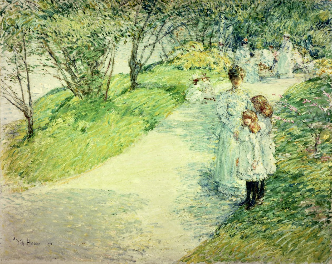 Sétálók a kertben alkotó: Childe Frederick Hassam
