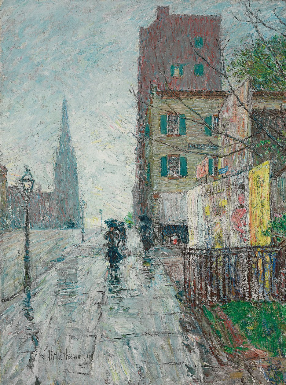 Esős ​​nap alkotó: Childe Frederick Hassam