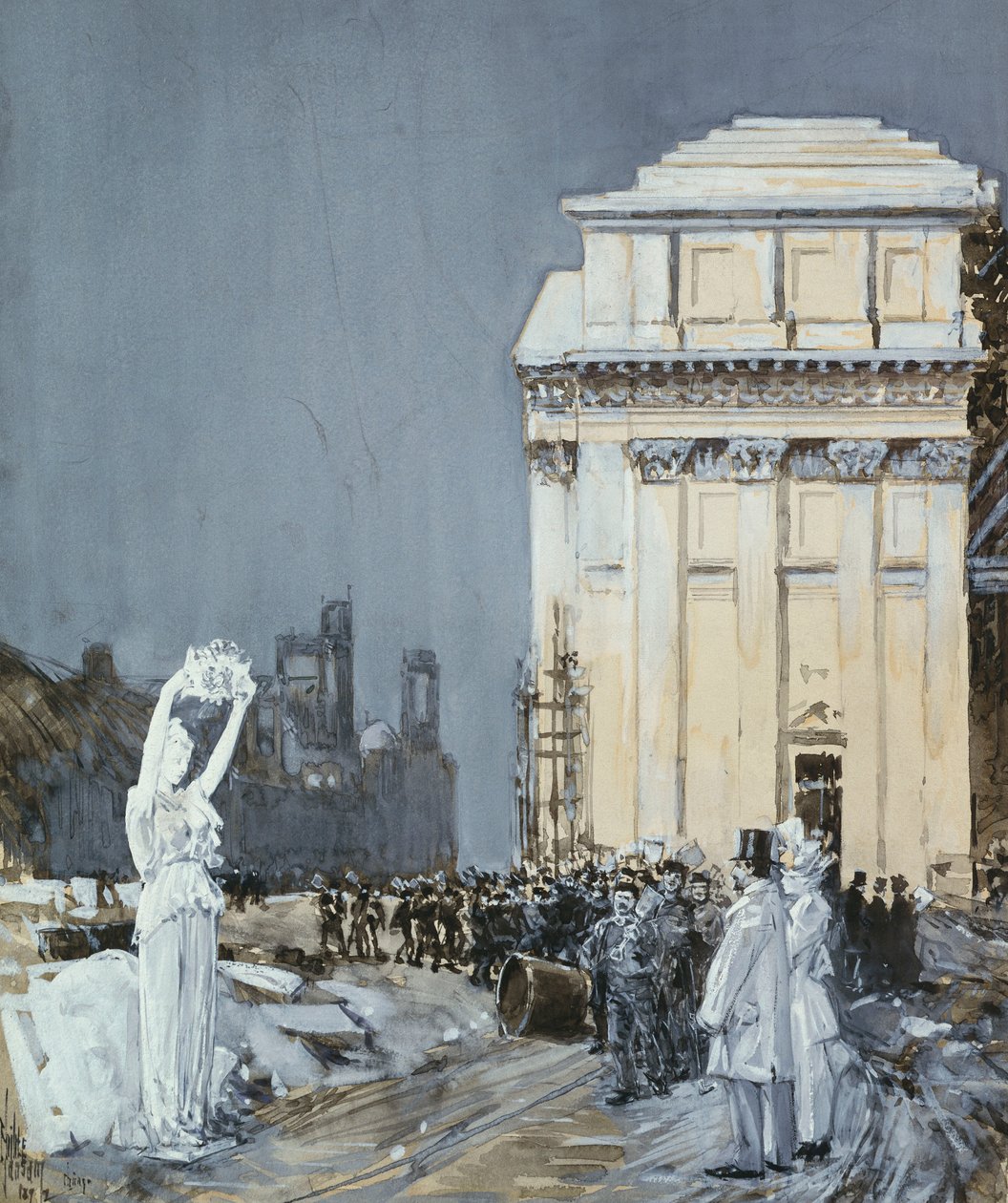 Jelenet a Columbian Világkiállításon, Chicago, Illinois alkotó: Childe Frederick Hassam