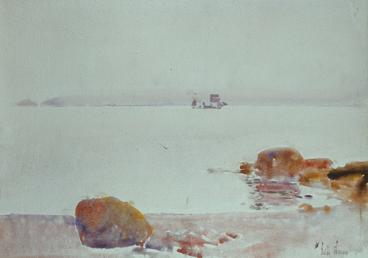 Tengeri tájkép (akvarell papíron) alkotó: Childe Frederick Hassam