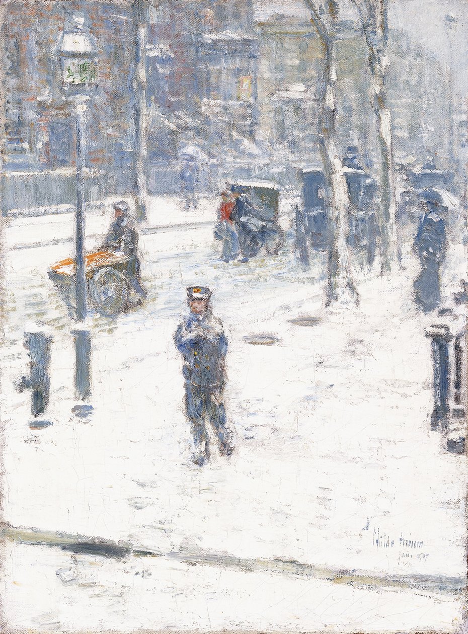 Hóvihar, Fifth Avenue, New York alkotó: Childe Frederick Hassam