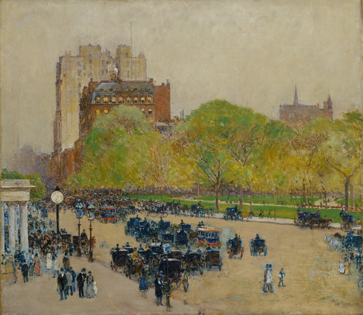 Tavaszi reggel a város szívében alkotó: Childe Frederick Hassam
