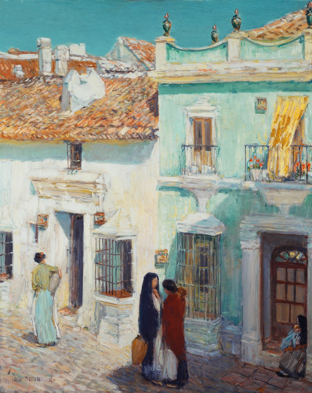 Utcai jelenet, La Ronda, Spanyolország alkotó: Childe Frederick Hassam