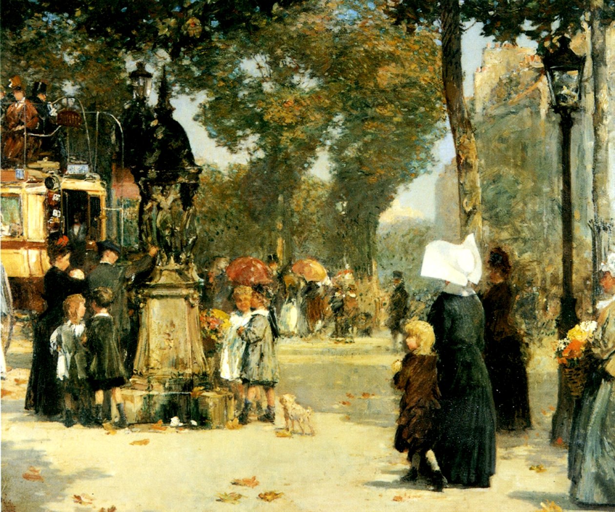 Utcai jelenet, Párizs alkotó: Childe Frederick Hassam