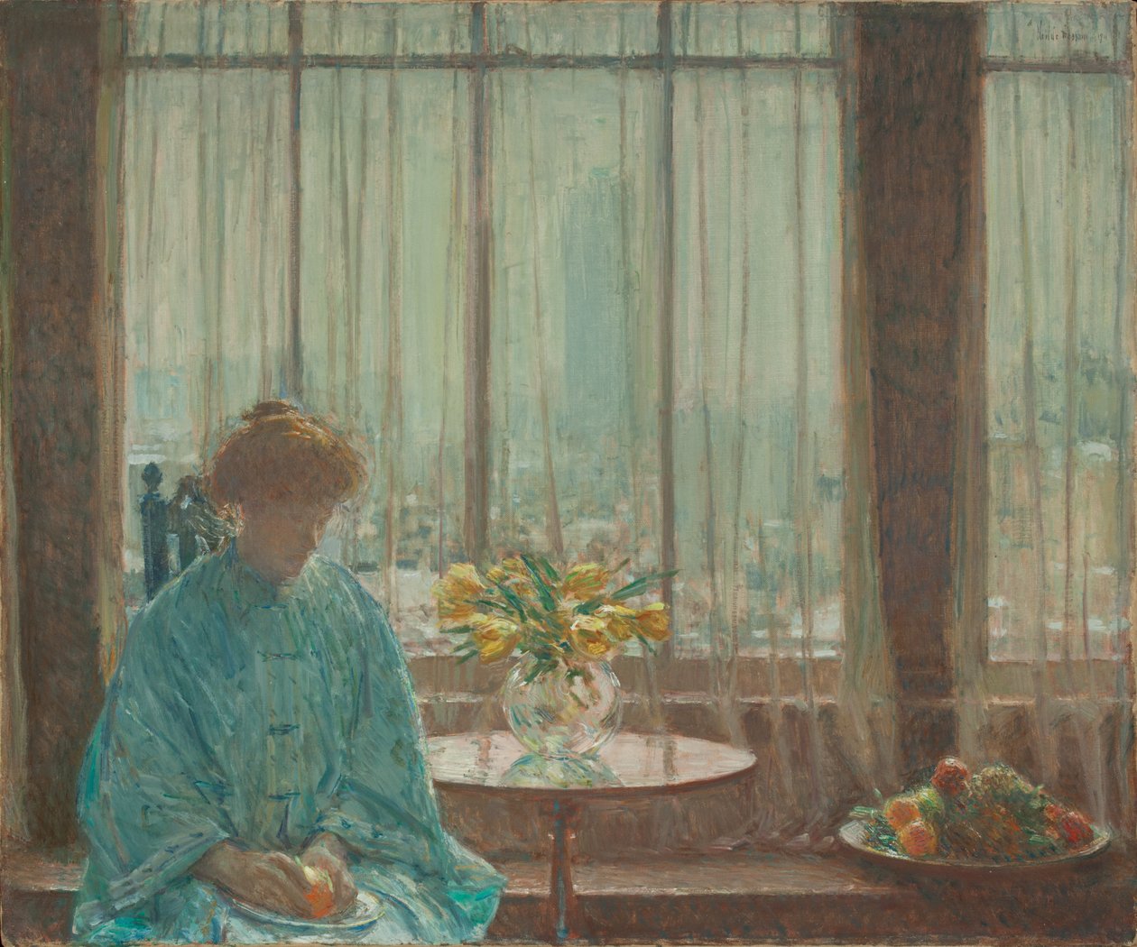 A reggelizőterem, téli reggel alkotó: Childe Frederick Hassam