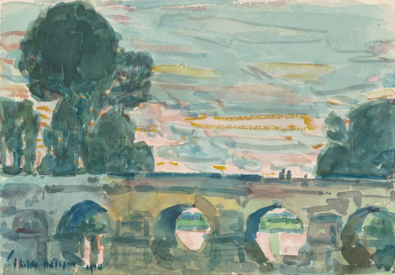 A híd Greznél alkotó: Childe Frederick Hassam